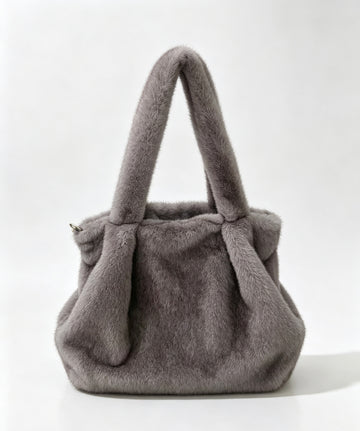 Faux Mink Fur Large Tote Bag, Soft Plush Shoulder Purse, Winter Fluffy Handbag for Women, Luxury Furry Shopper Bag